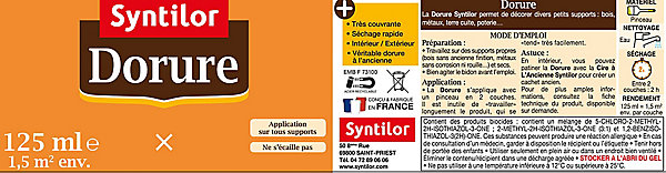 Dorure intérieure et extérieure bronze patine brillant Syntilor 125 ml