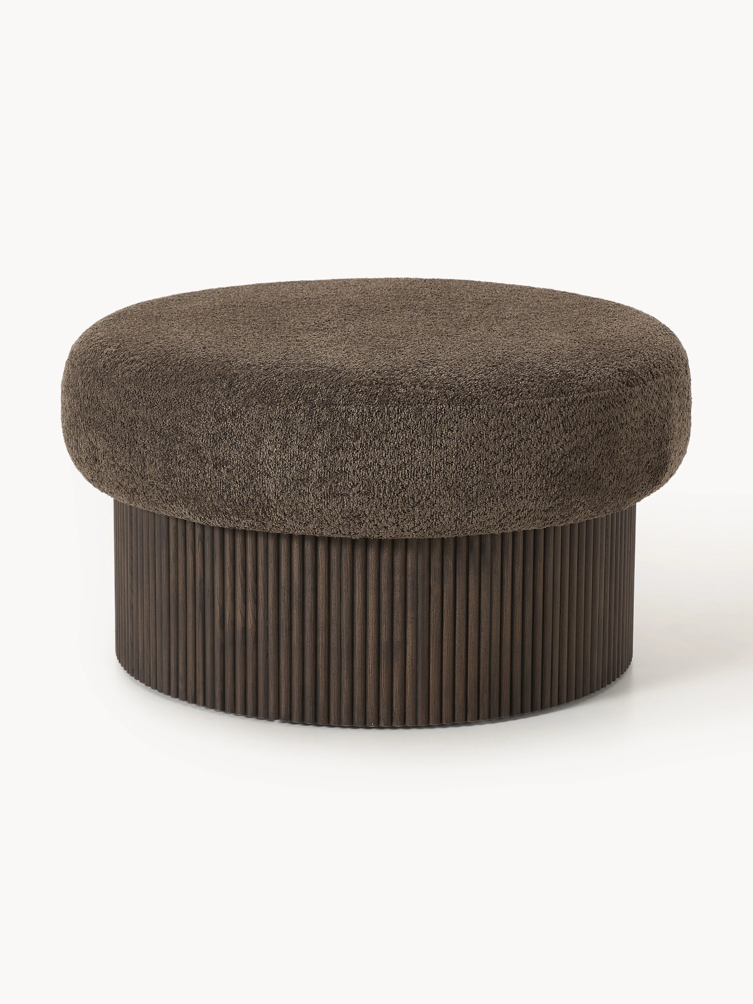 XL Polsterhocker Nala mit Stauraum aus Teddy-Bouclé