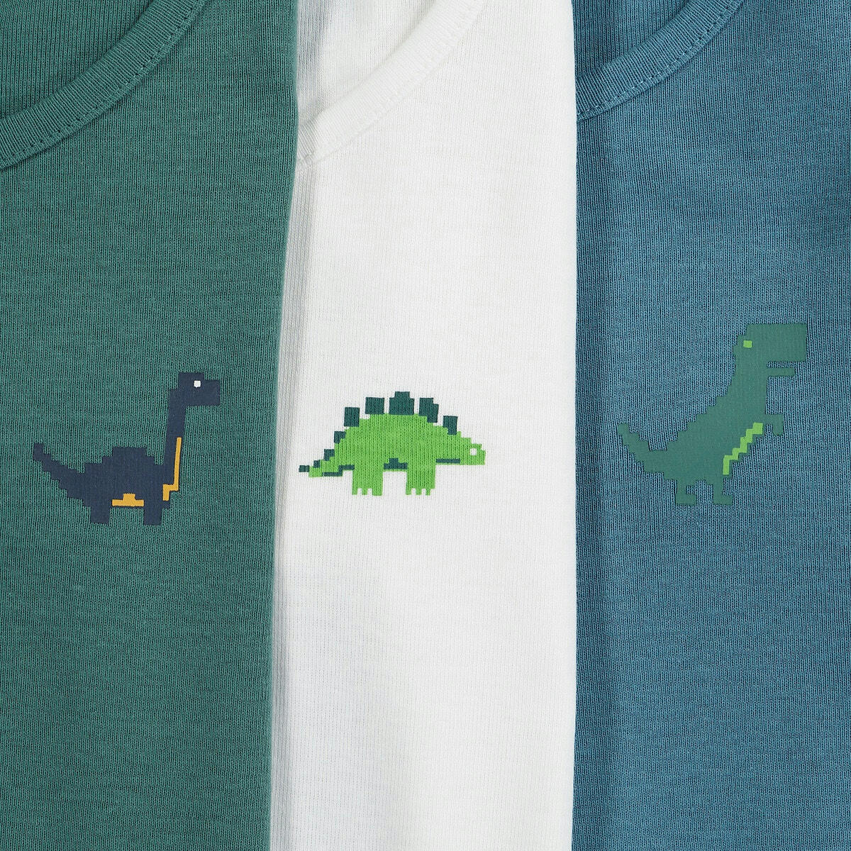 Lot de 3 T-shirts, dinosaure imprimé poitrine