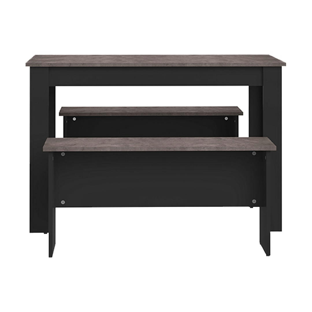 NICE - Table effet bois noir et béton