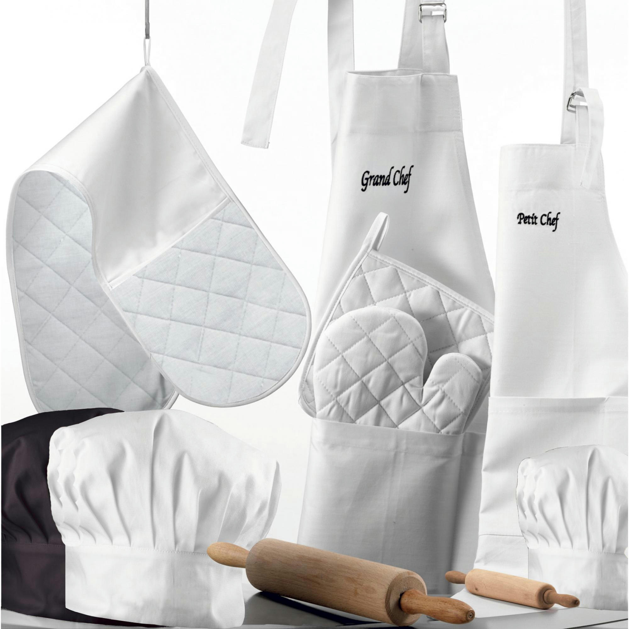 CHEF - Toque  en coton blanc 27 x 33