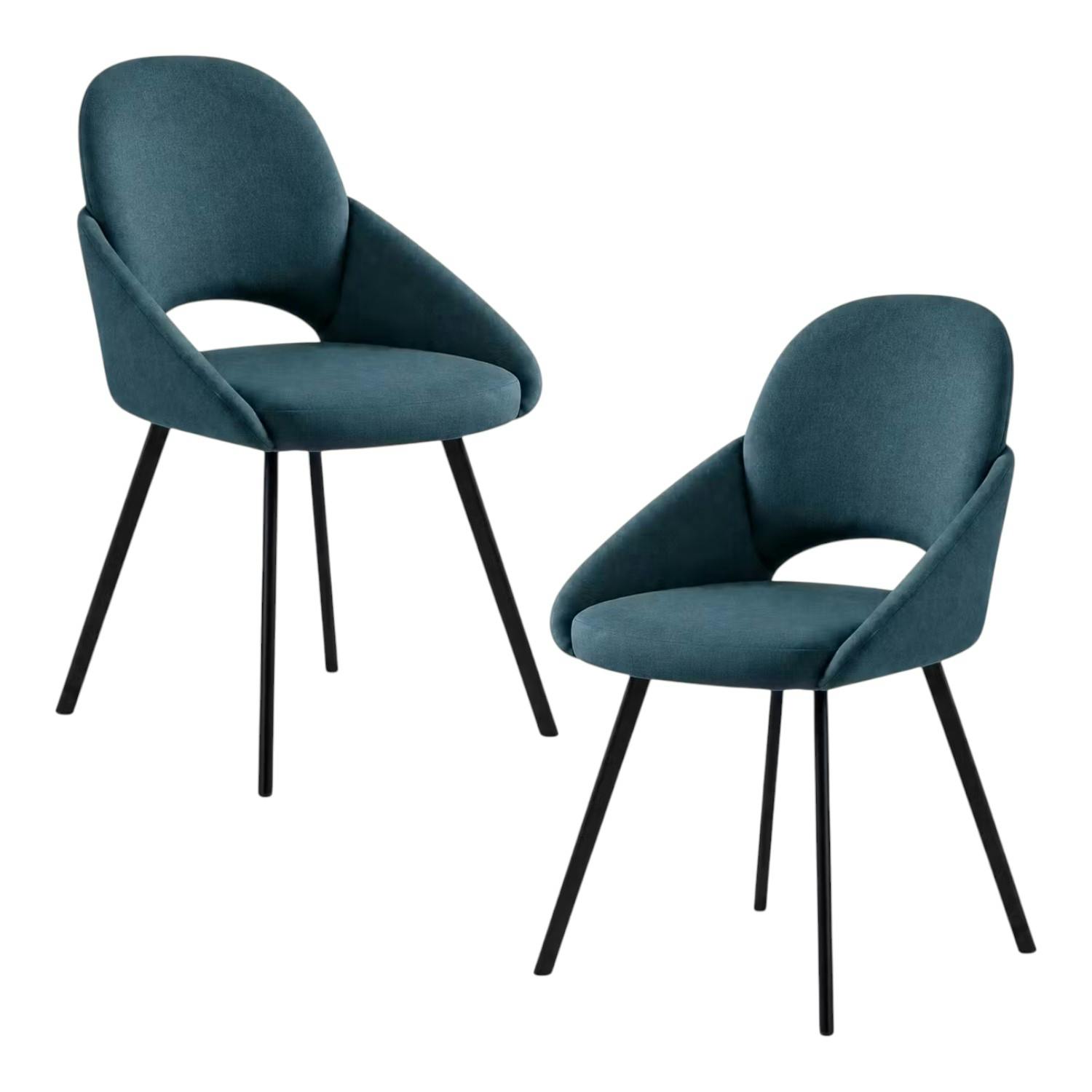 Chaise bleue à accoudoirs intégrés (x2) AUREN