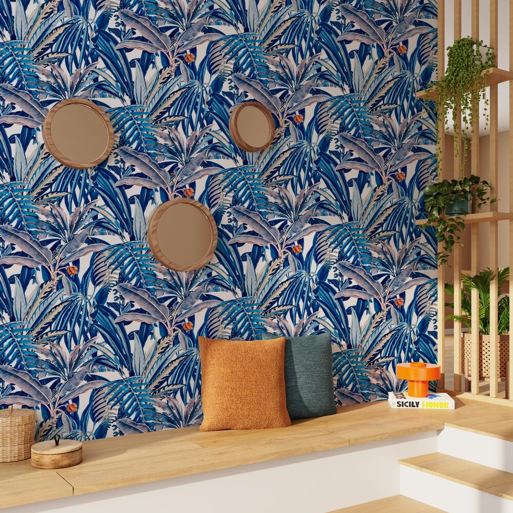 Papier peint intissé CALYPSO coloris bleu nuit