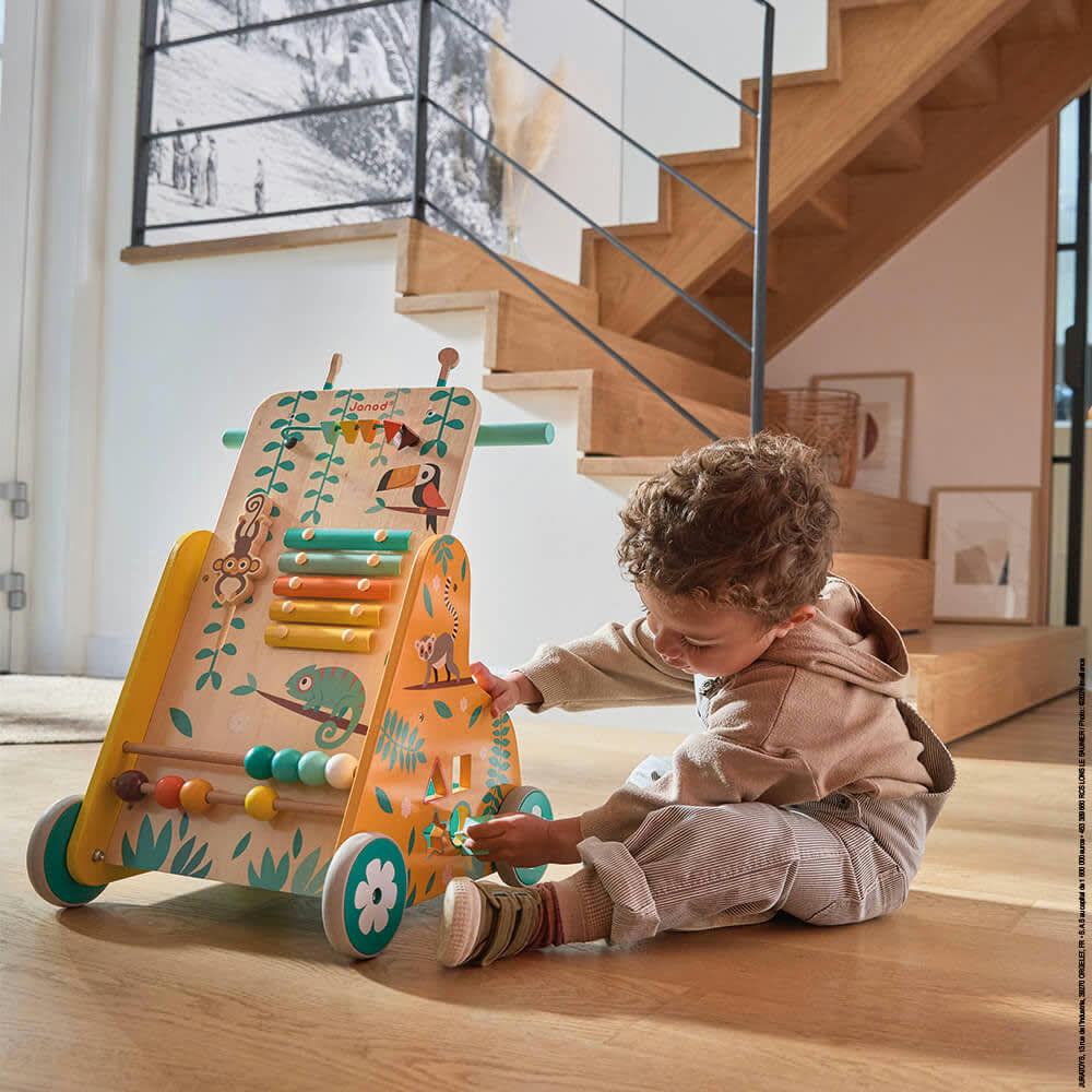 - Chariot de marche multi-activités en bois Tropik