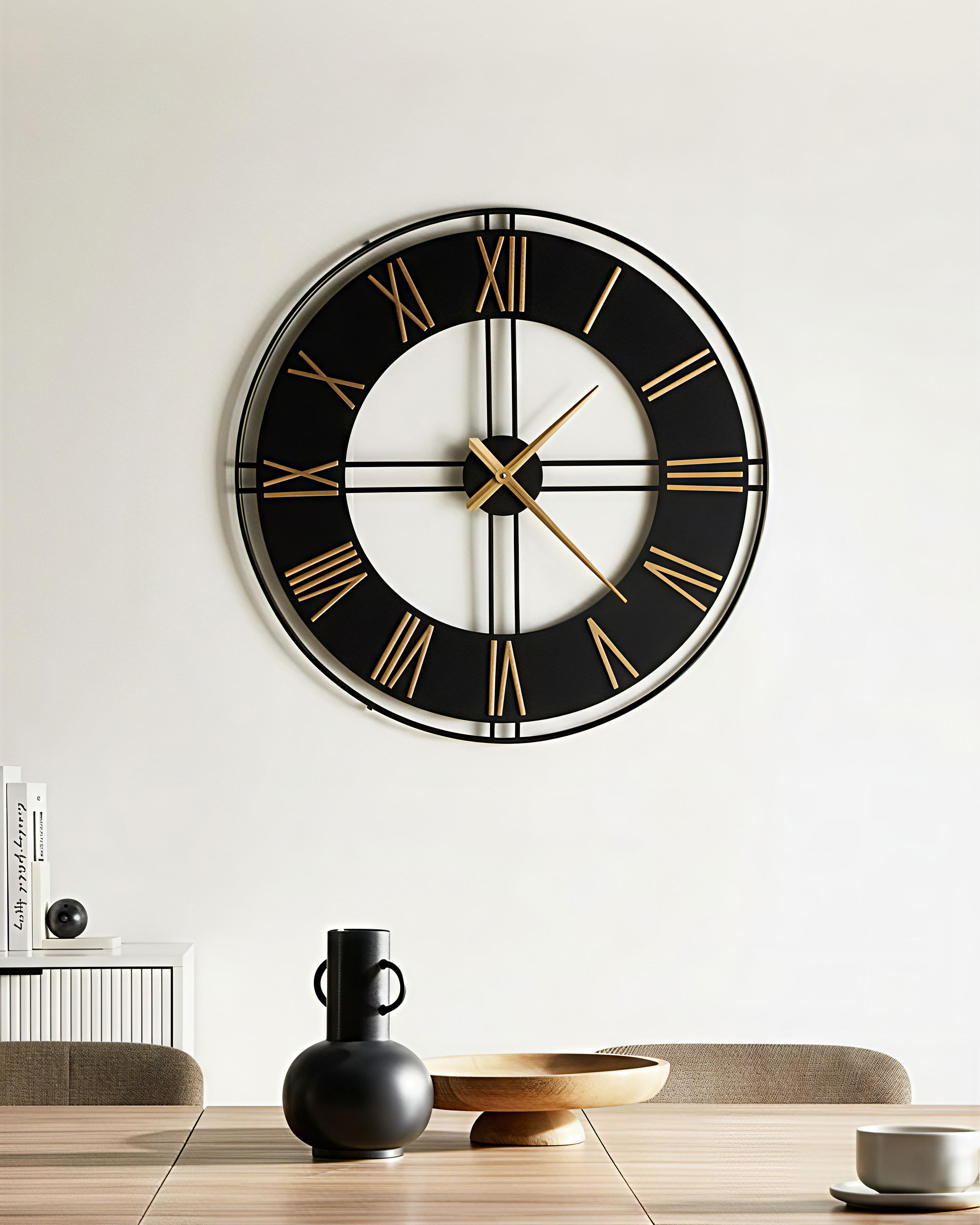 Wall Clock PERIGNY 80 cm Metal Black