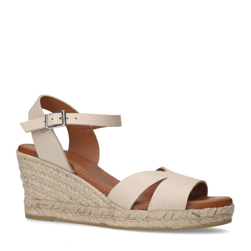 Manfield Witte leren sleehakken