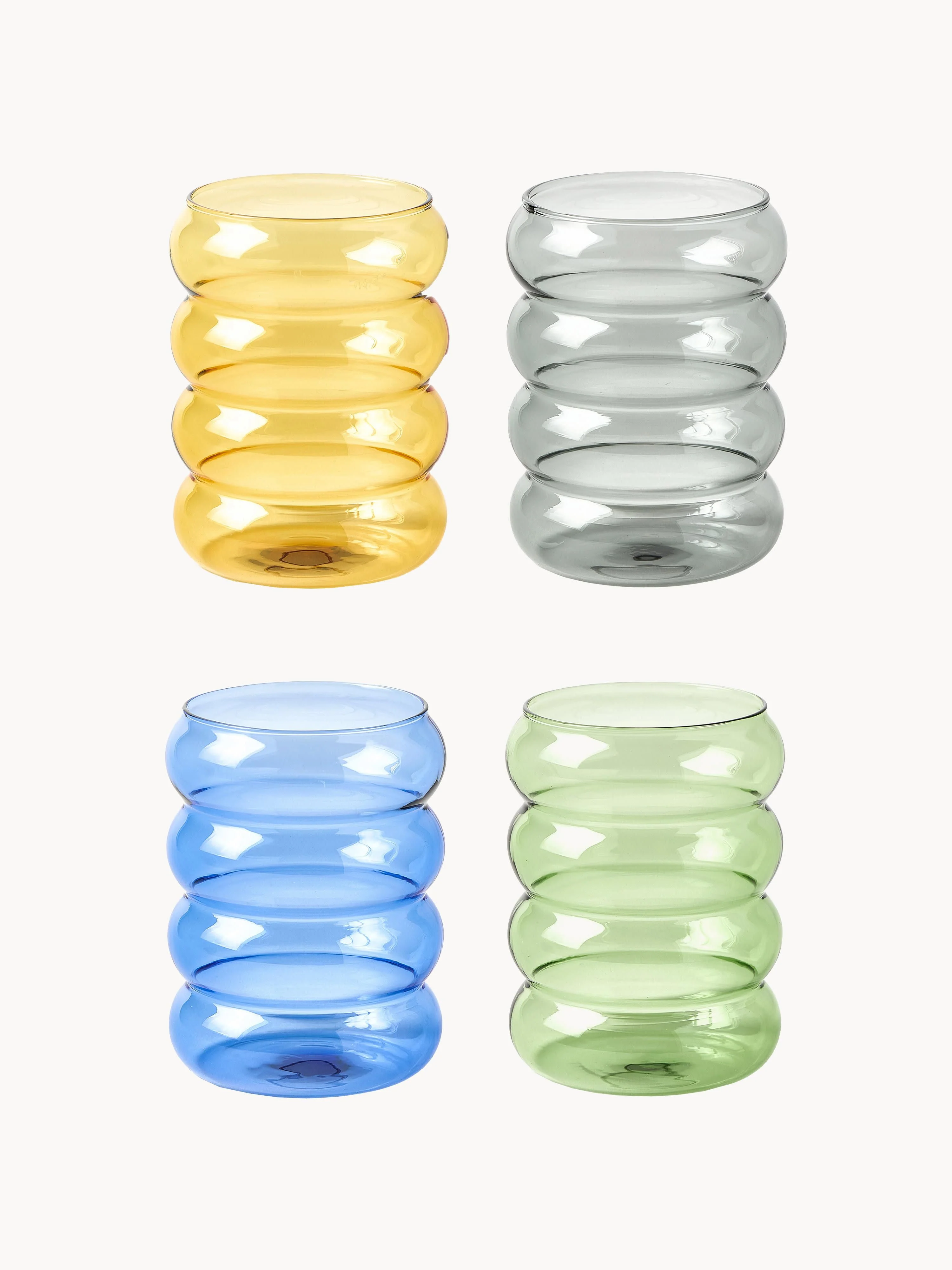 Mundgeblasene Trinkgläser Bubbly, 4er-Set