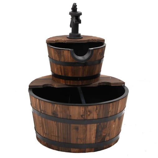 NNEVL Water Fountain with Pump 44.5x44.5x58 cm Solid Wood Fir