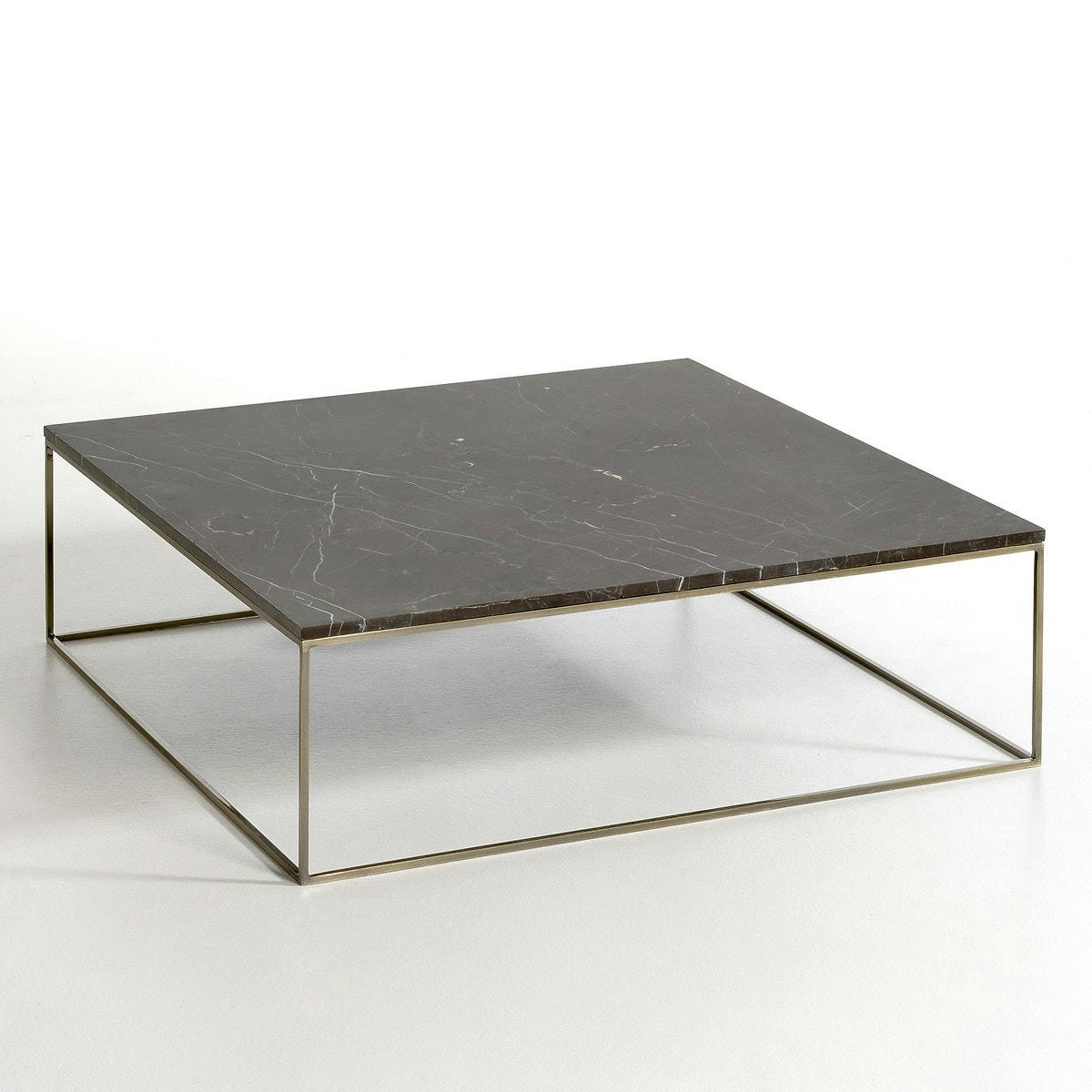 Table basse effet laiton vieilli/marbre, Mahaut