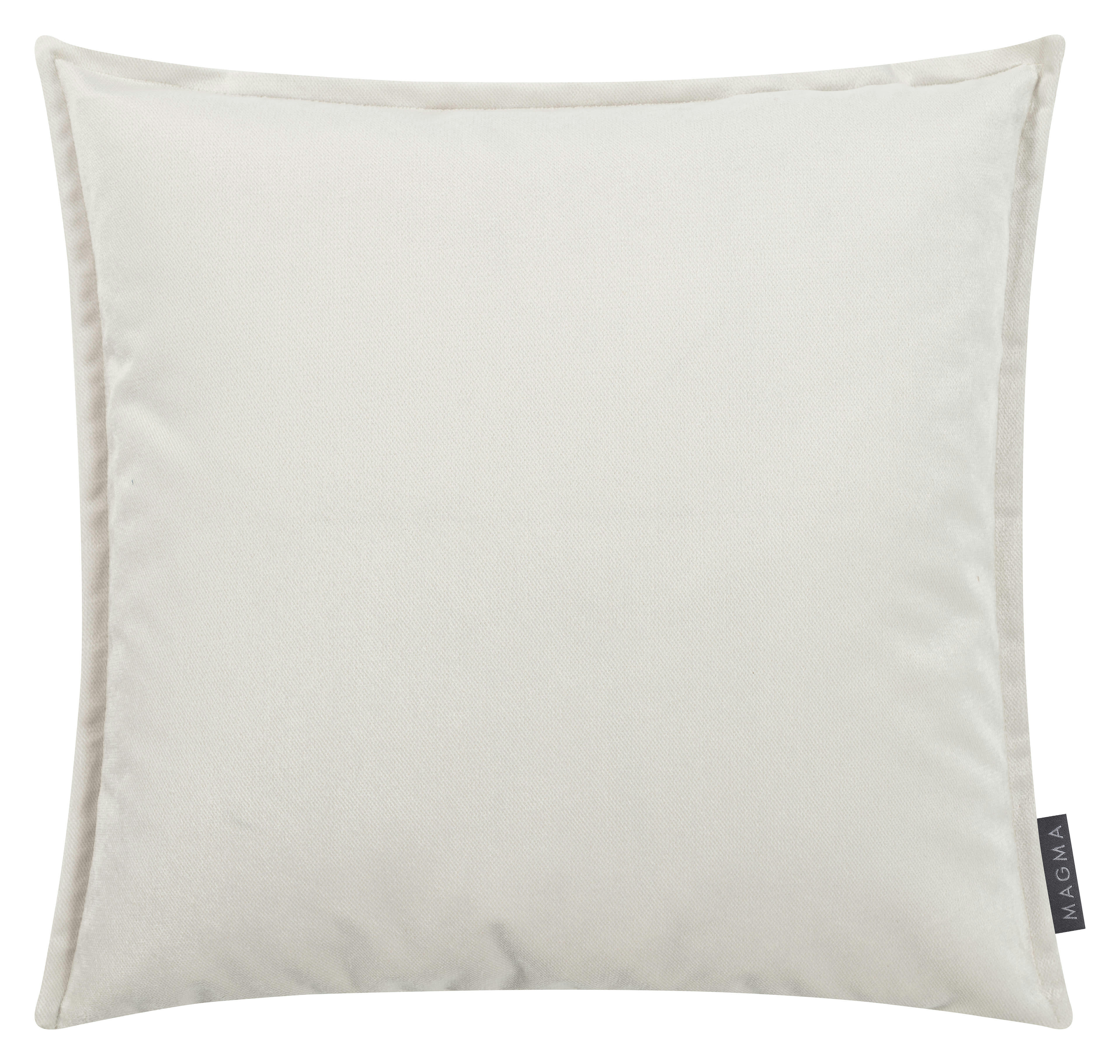 MARLA - Housses de coussin velours avec volant piqué ivoire 45x45 - Lot de 2