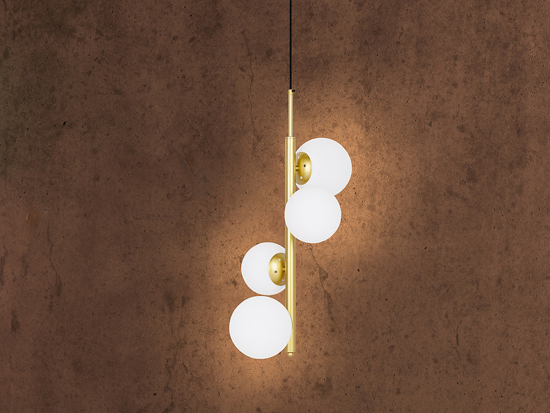 Lampa wisząca Cordel 4-punktowa metalowa złota