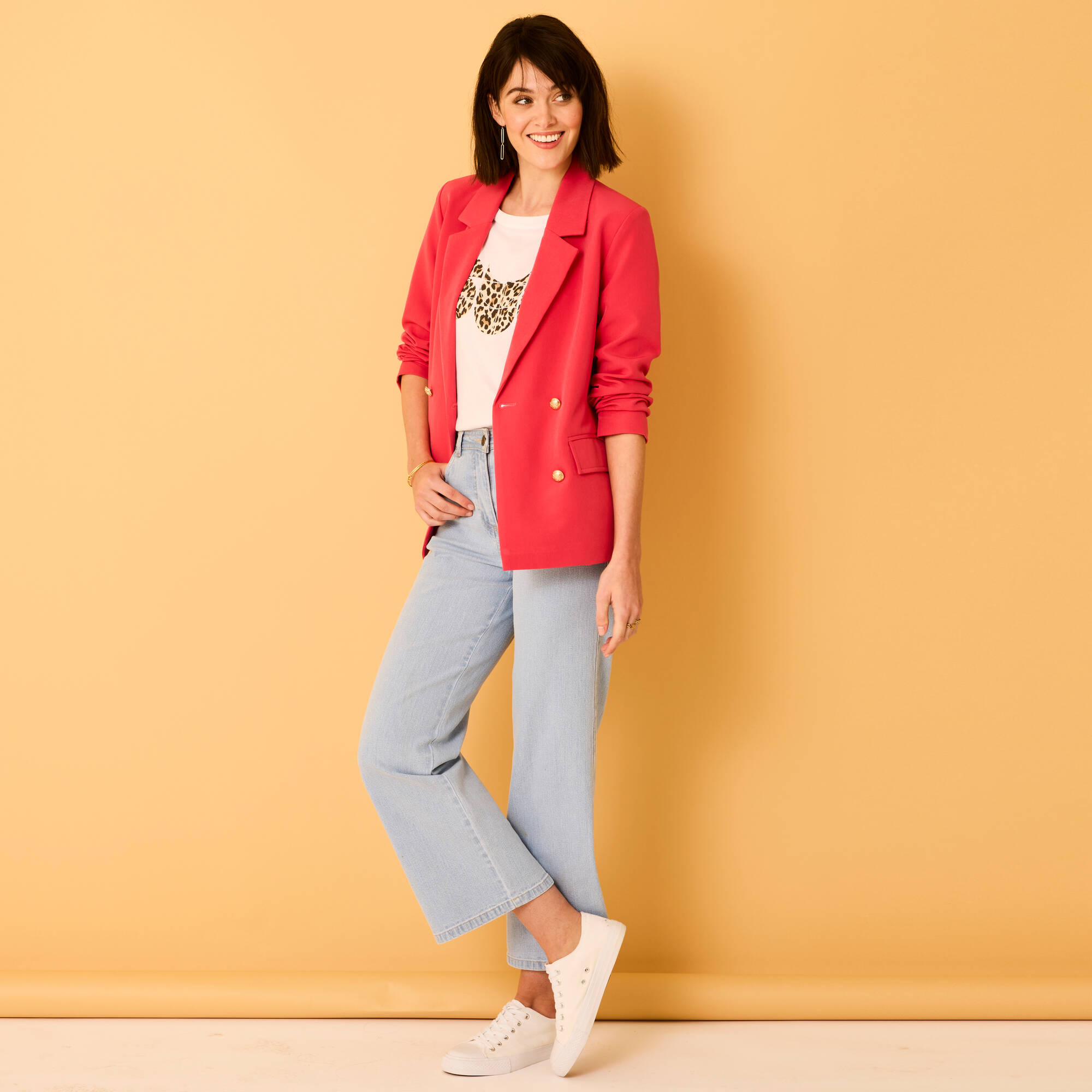 Veste blazer, boutonnage croisé