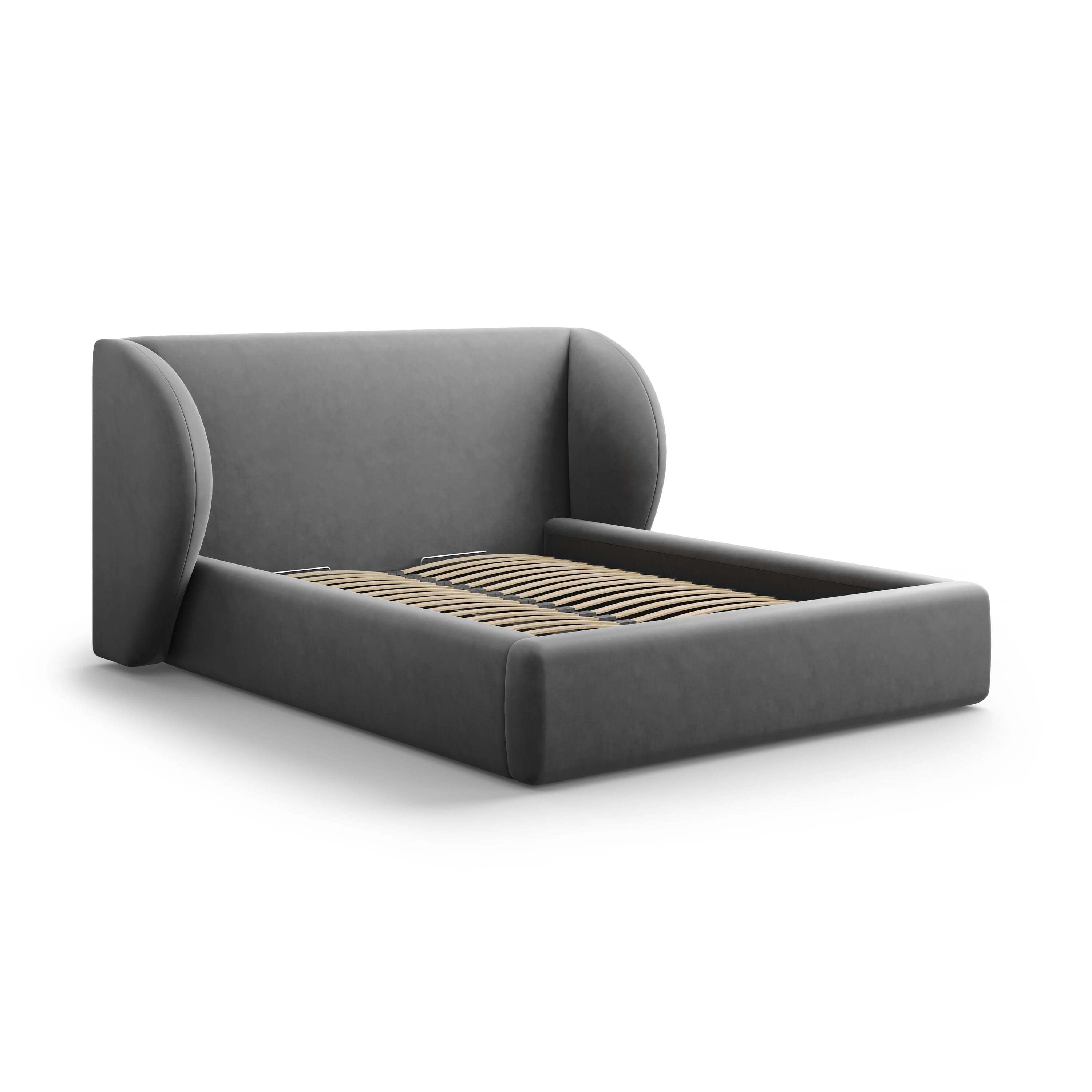 Micadoni Bedframe Miley met Opbergruimte - 160 x 200 cm - Fluweel - Gr