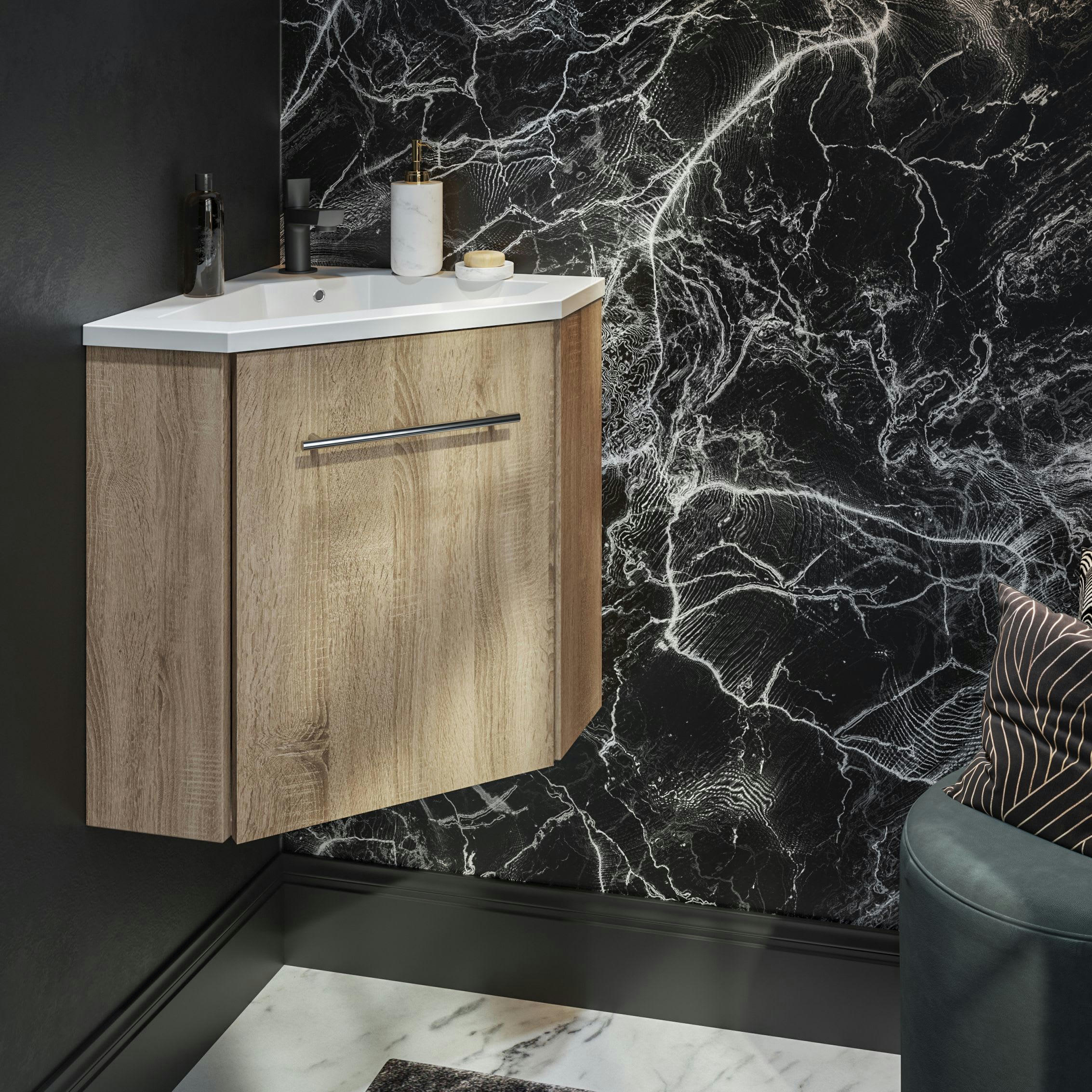 CORNER - Meuble lave-mains PPSM Chêne Hamilton