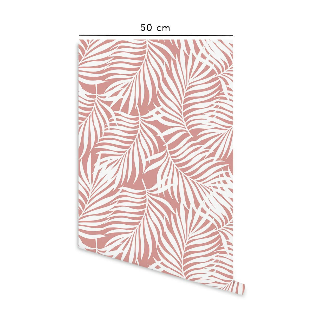 TROPICALEAVES - Papier peint vinyle adhésif tropicale rose vif 50x300 cm