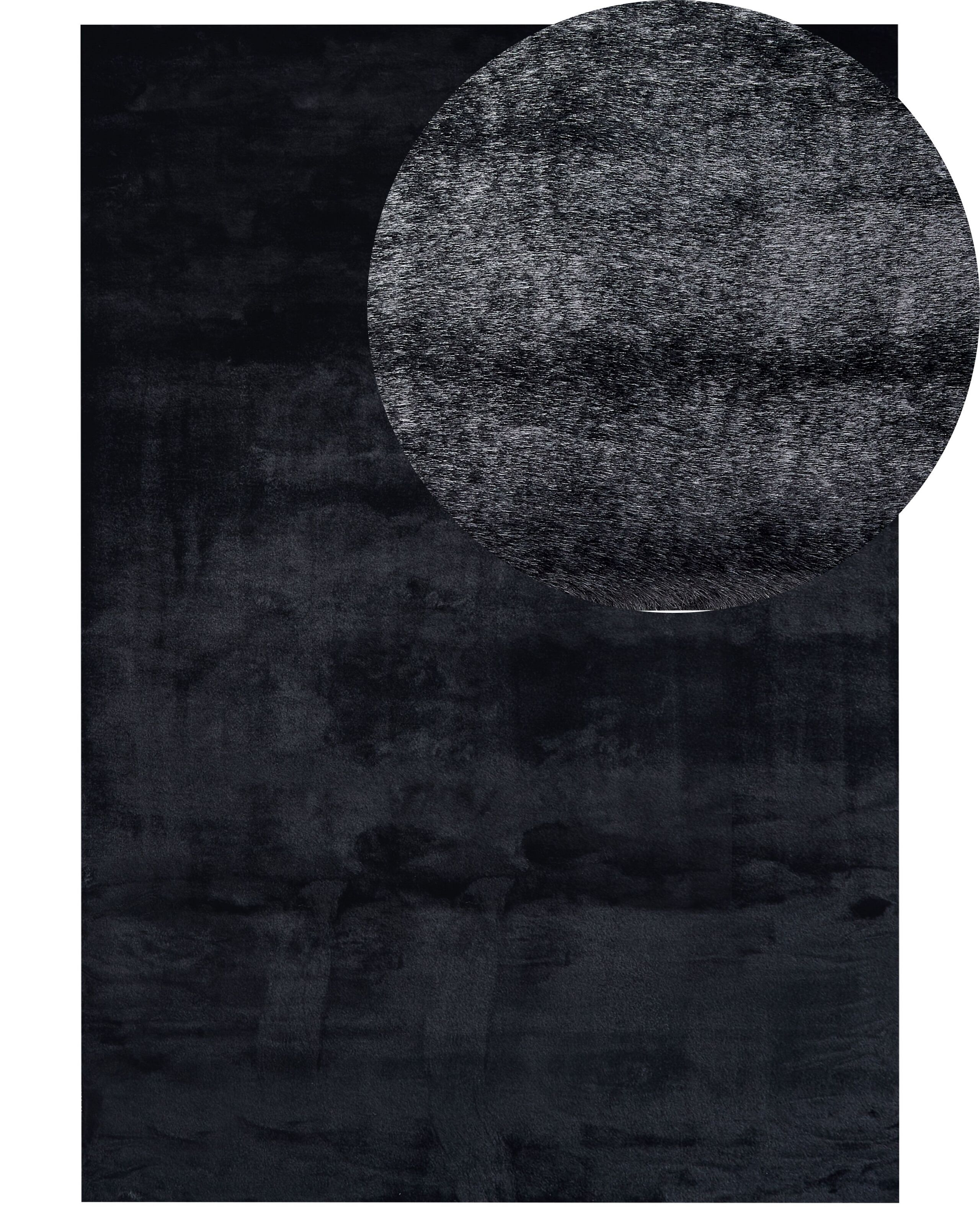 Dywan sztuczne futro królika 160x230 cm czarny
