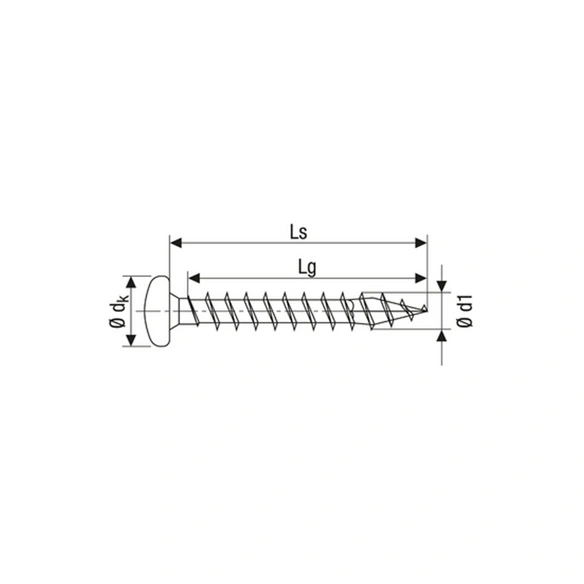 Universalschraube, PZ2, Stahl, 16 Stück, 4 x 25 mm