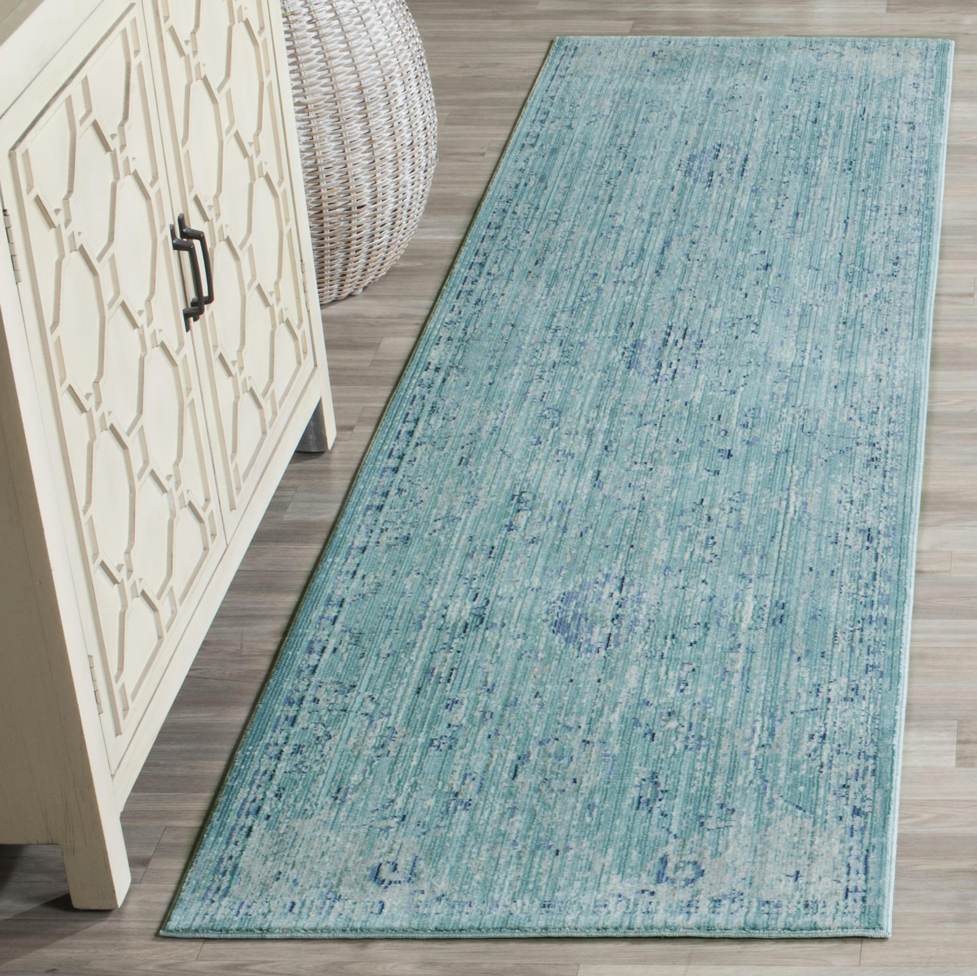 VALENCIA - Tapis de salon interieur en teal & multi, 69 x 244 cm
