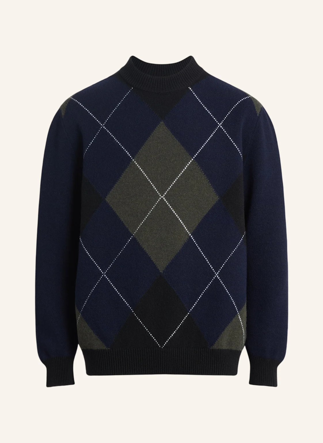 BALMAIN Pullover mit Rautenmuster aus Merinowolle