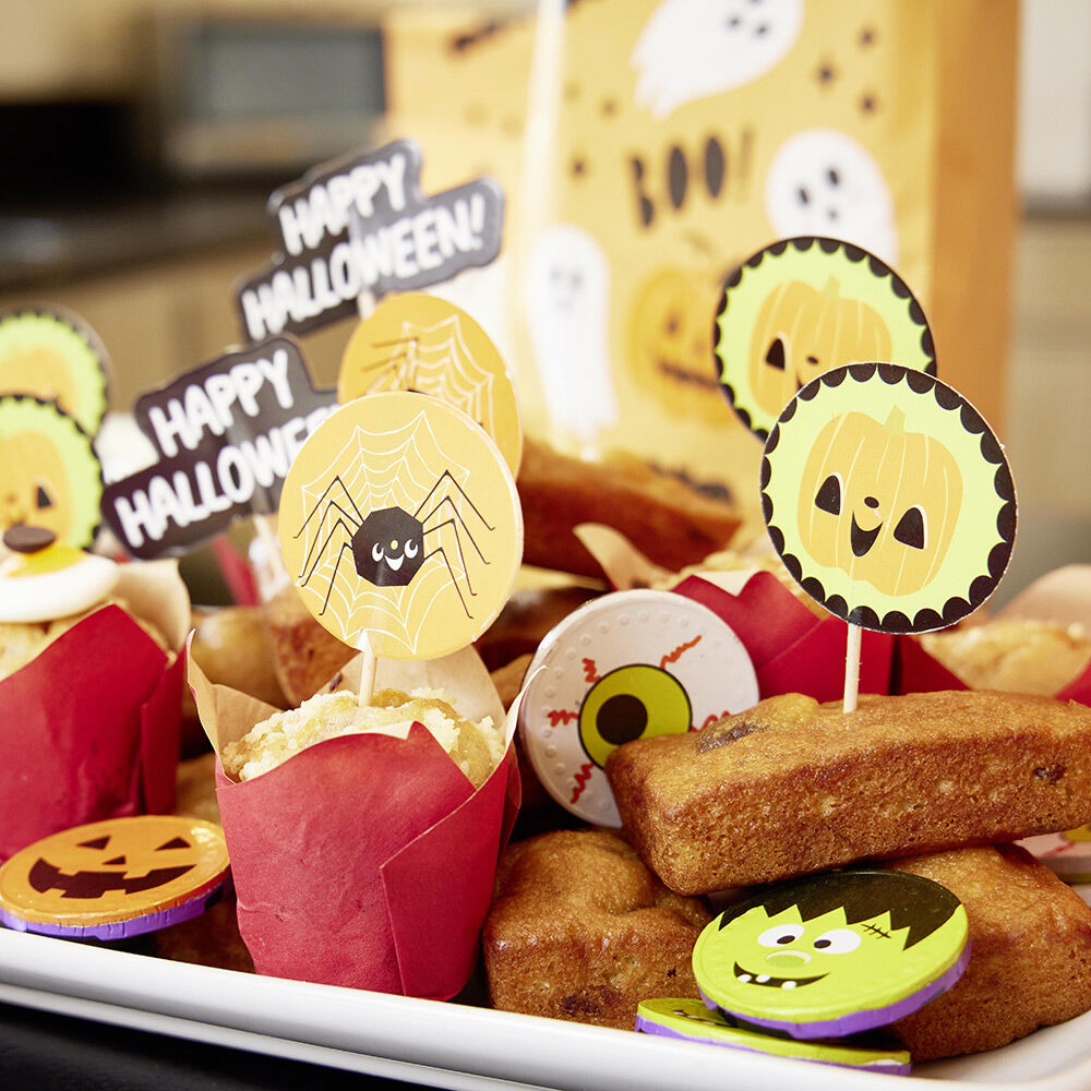 Set de caissettes à muffin   piques décor Halloween - 24 pièces