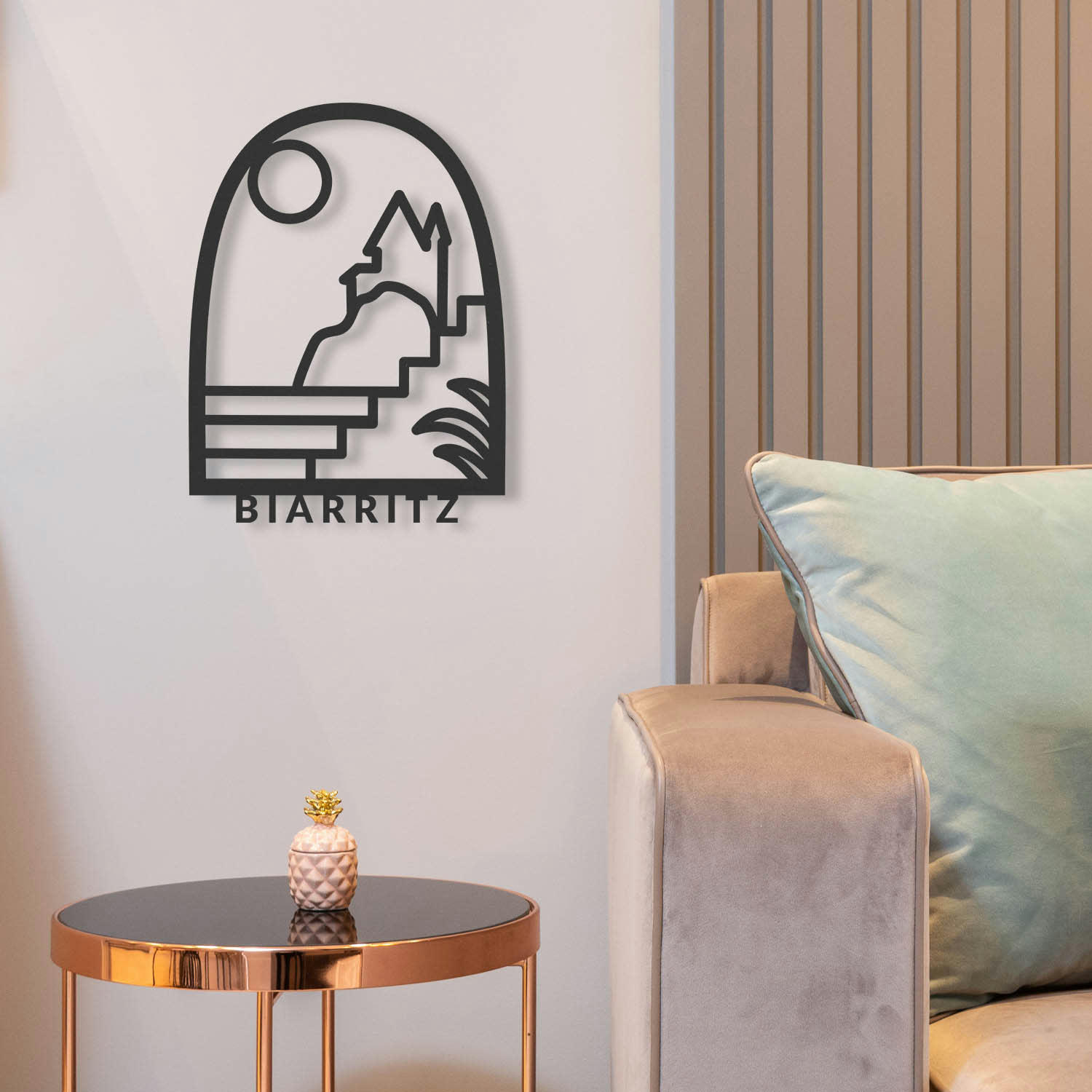 BIARRITZ - Tableau en bois noir Biarritz 28x37,5cm