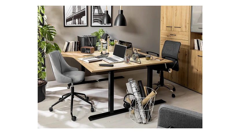 Biurko z elektryczną regulacją Space Office 160 cm dąb artisan