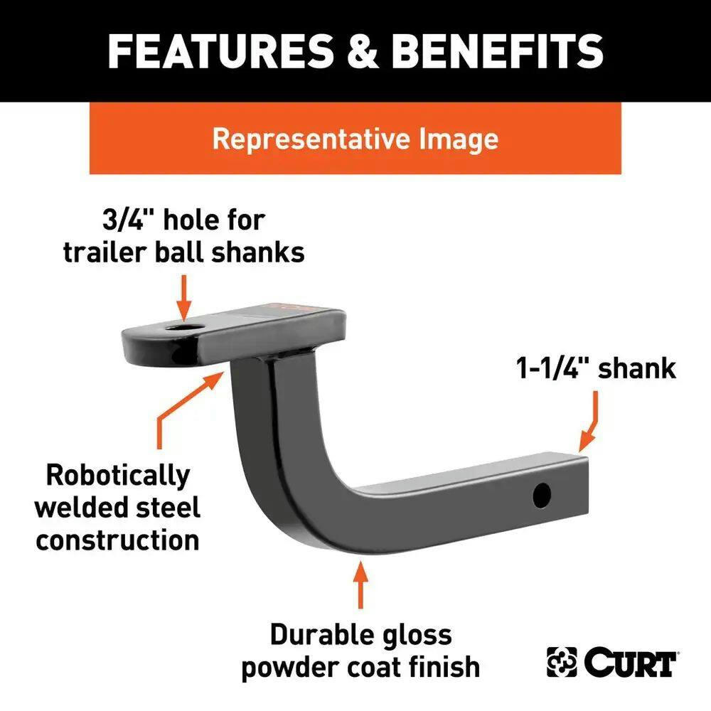 CURT 45021 Class 1 Ball Mount (1-1/4