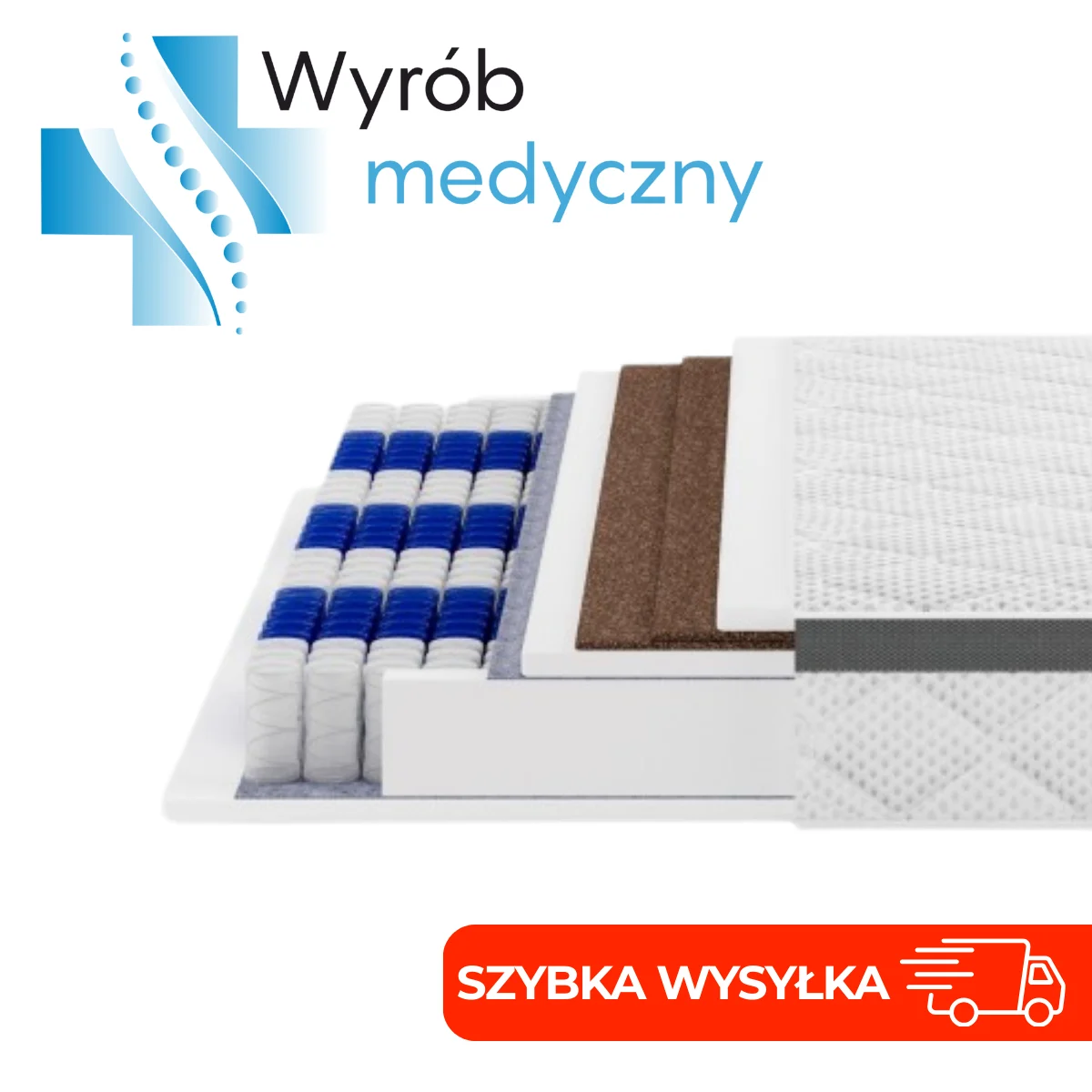 Materac Medyczny Dwustronny Twardy MEDIRO THERM 90x200 H3/H4