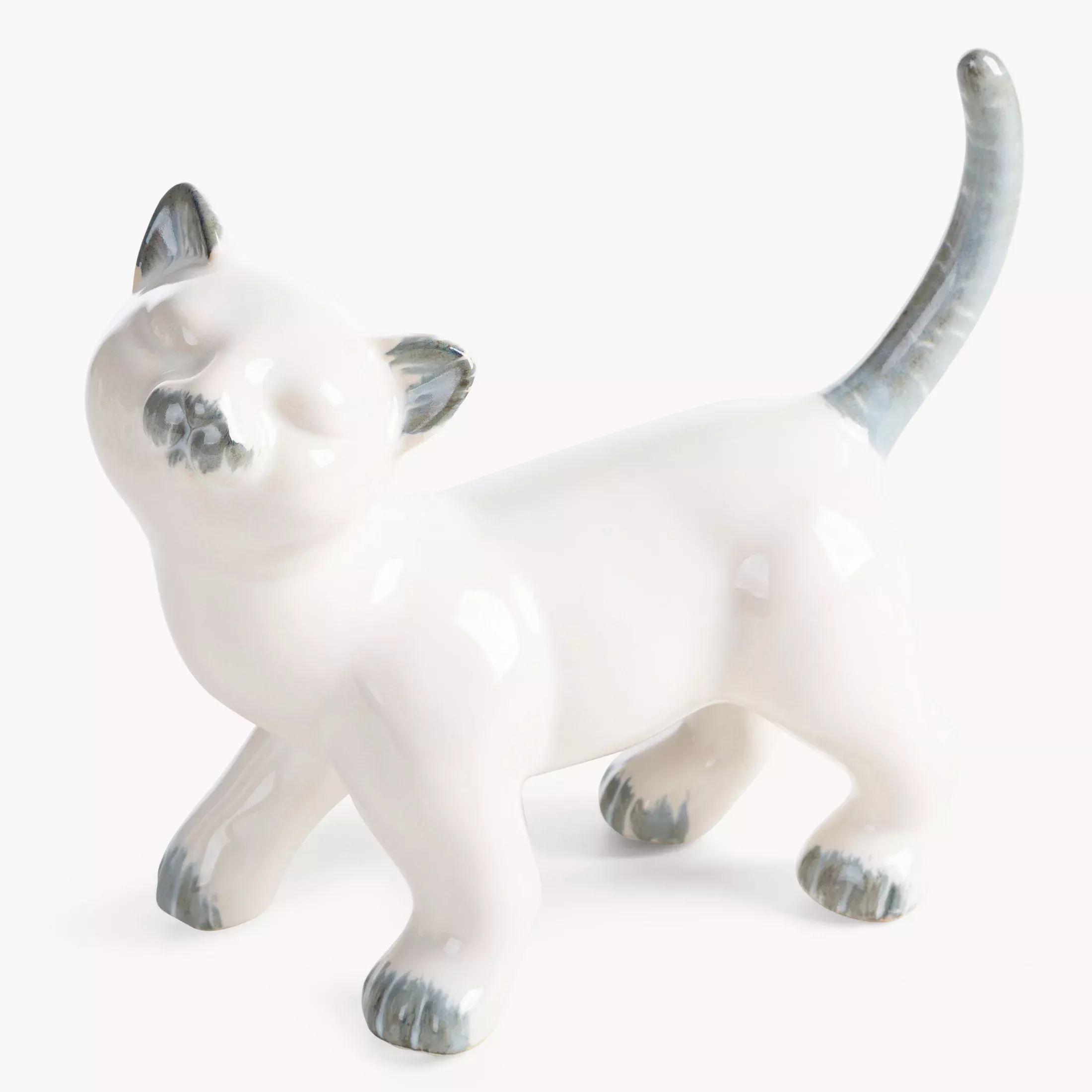 Figurka dekoracyjna kot kremowa 21x9x18 cm AVANI
