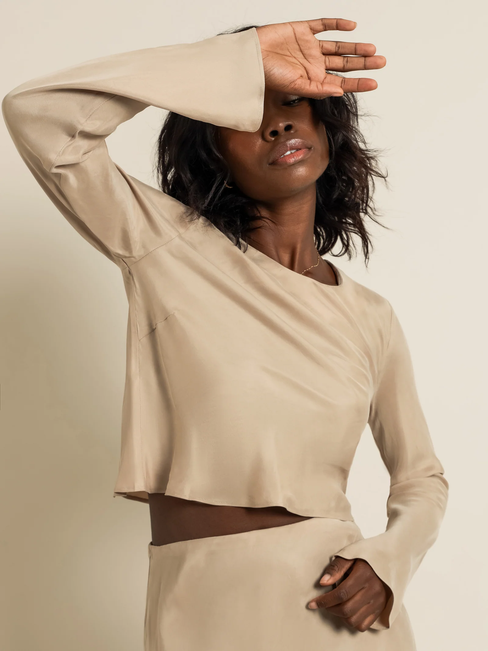Reece Long Sleeve Cupro Top