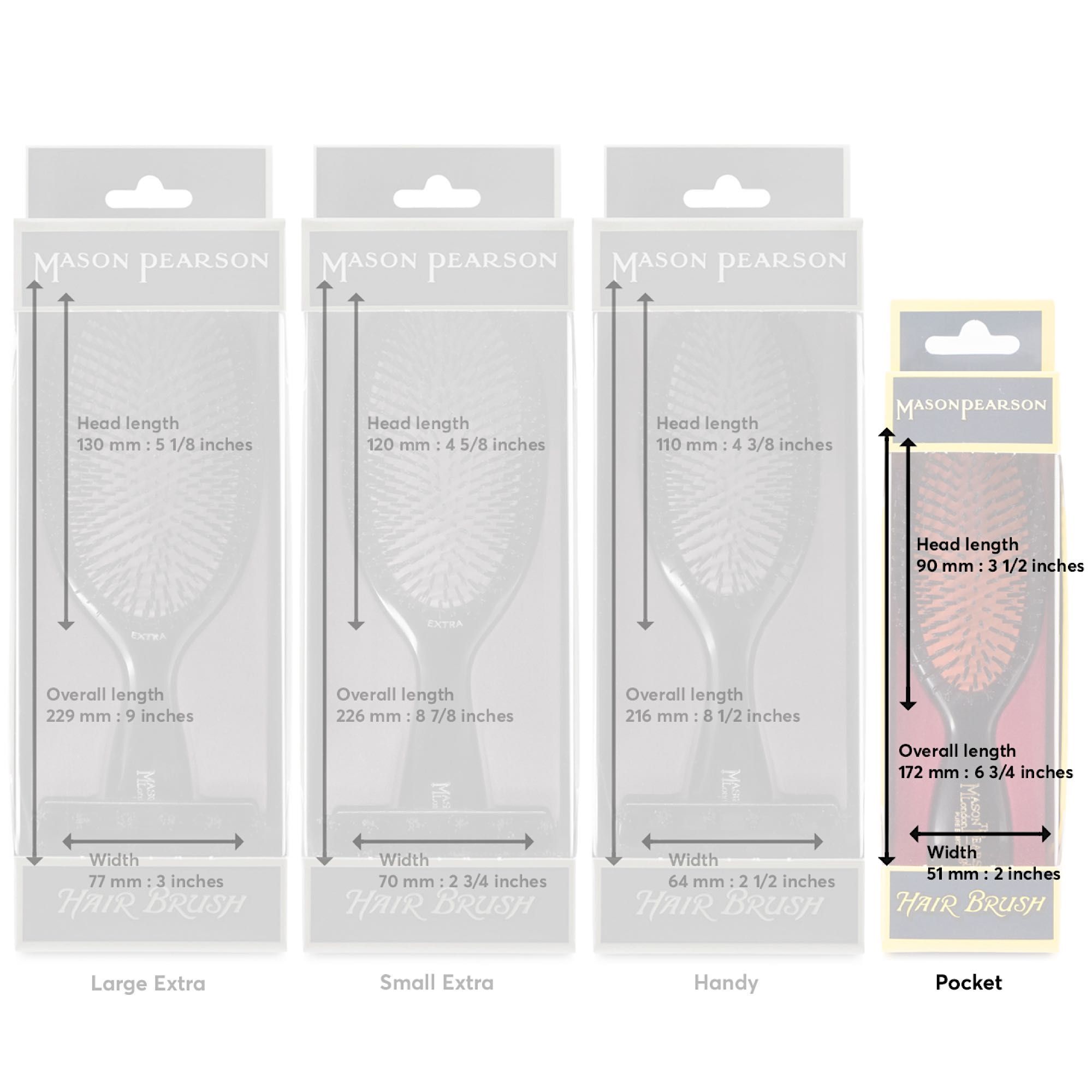 Mason Pearson Pocket Pure Bristle Hair Brush