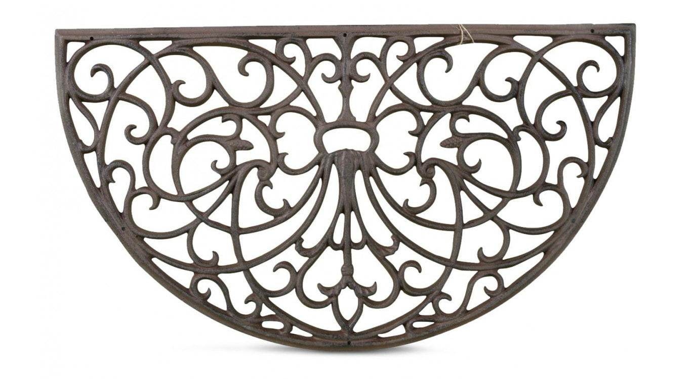 - Paillasson Demi Lune Fonte Marron 66.5cm