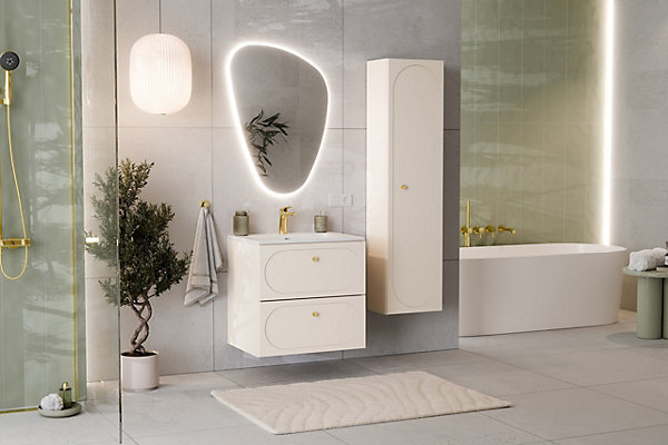Meuble suspendu sous lavabo DONNA SAND beige 60 cm
