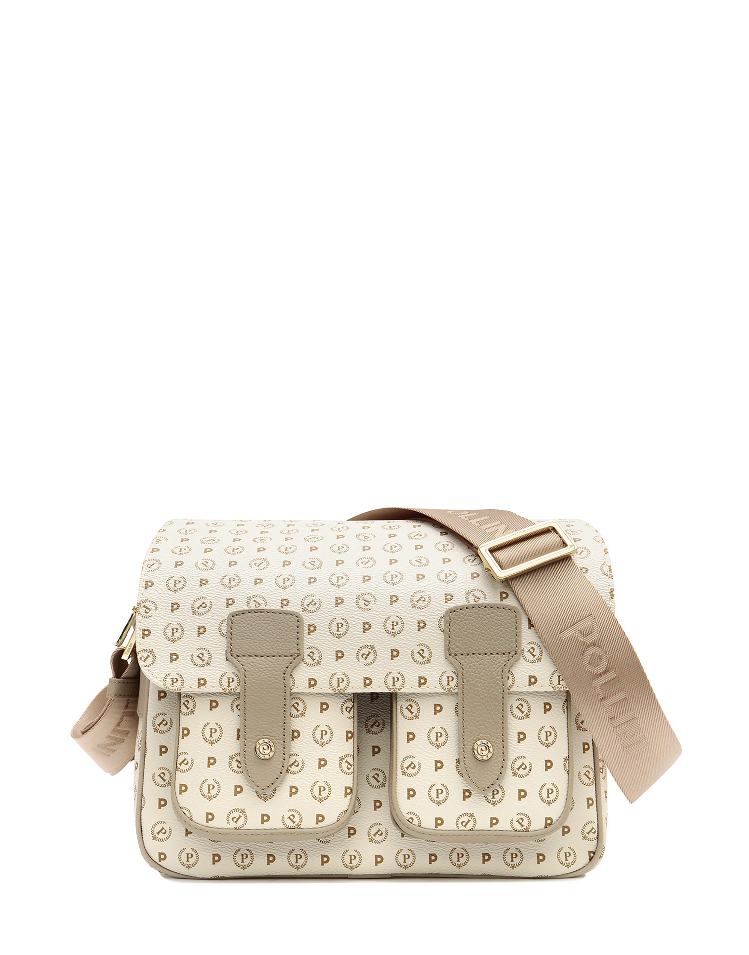 Borsa Messenger Small Heritage Logo Classic Avorio/ghiaccio