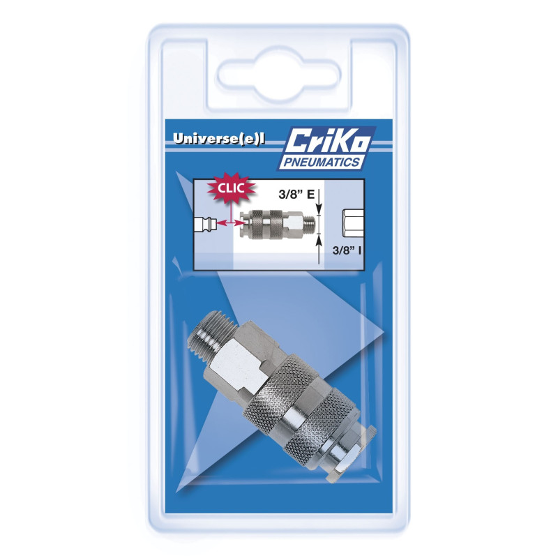 Raccord rapide universel mâle 3/8