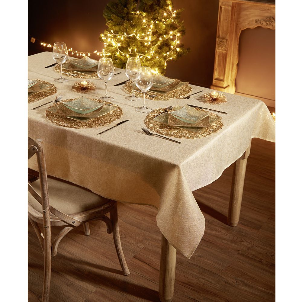 Set de table rond ajouré Ø38 cm filament doré