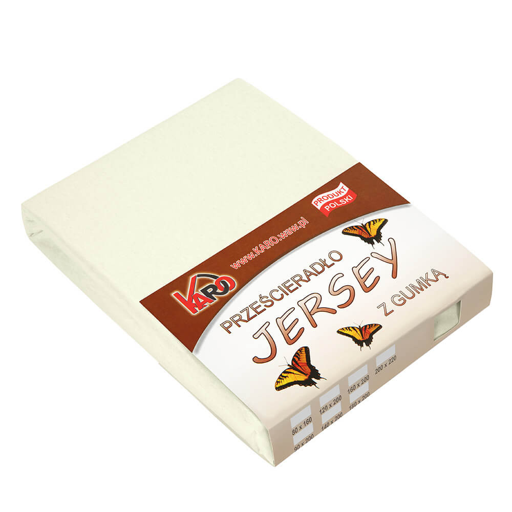 Prześcieradło jersey z gumką 120x200 ekri KARO