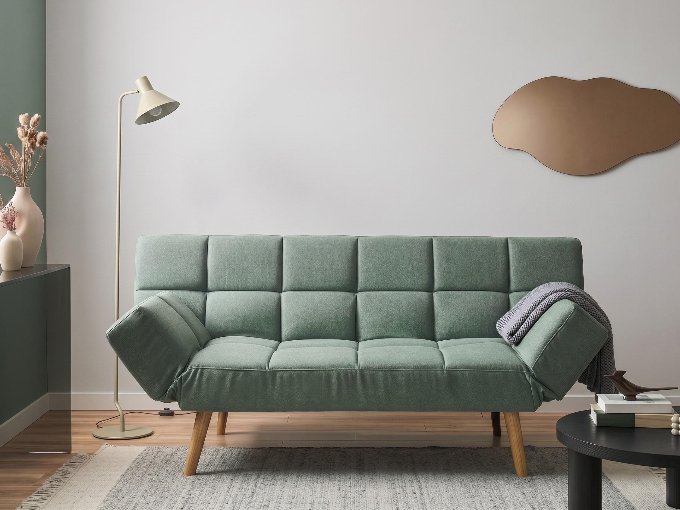 Sofa Bed 2 Seater INGARO Fabric Light Green
