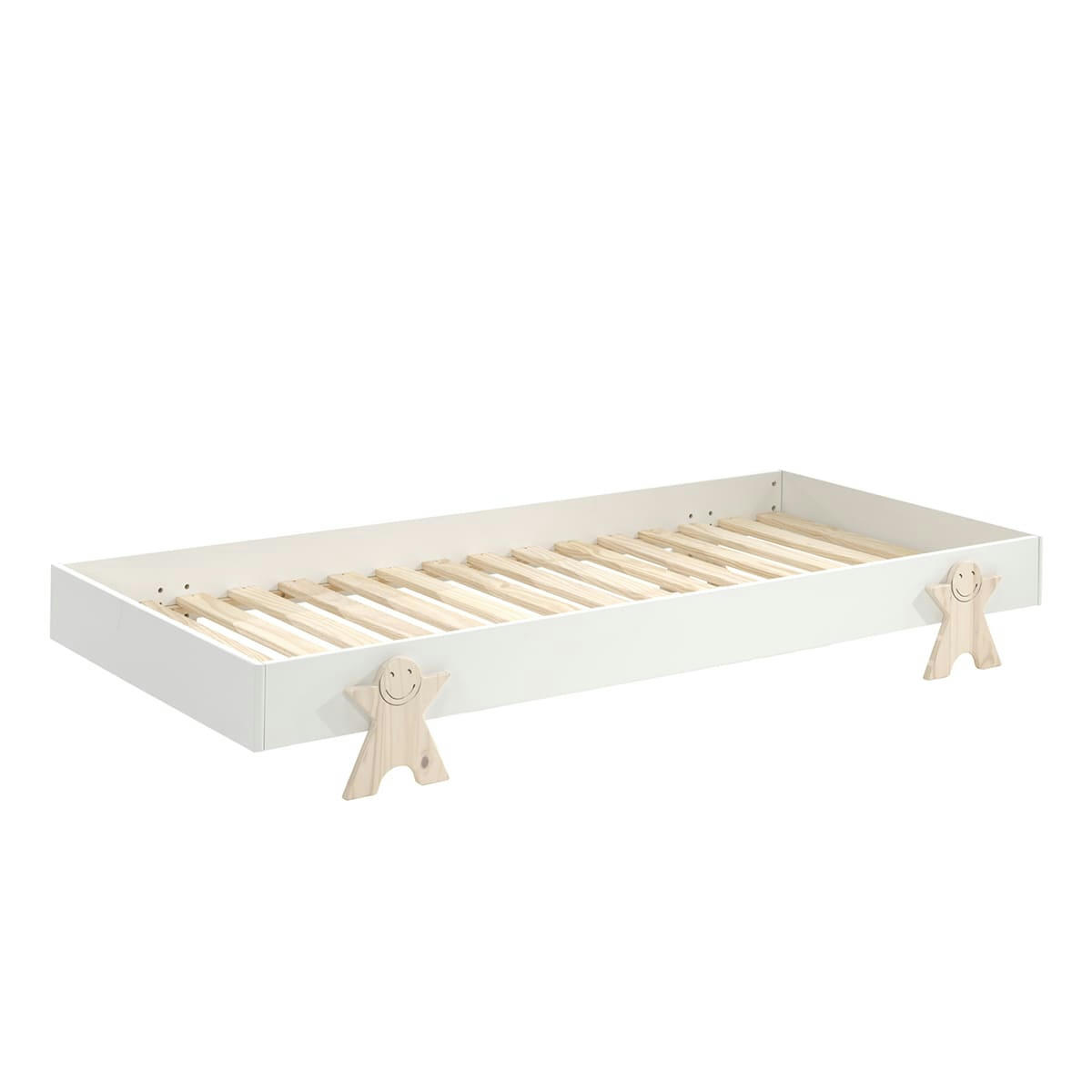 MODULO - Lot de 3 lit empilable 90x200 sommier inclus blanc