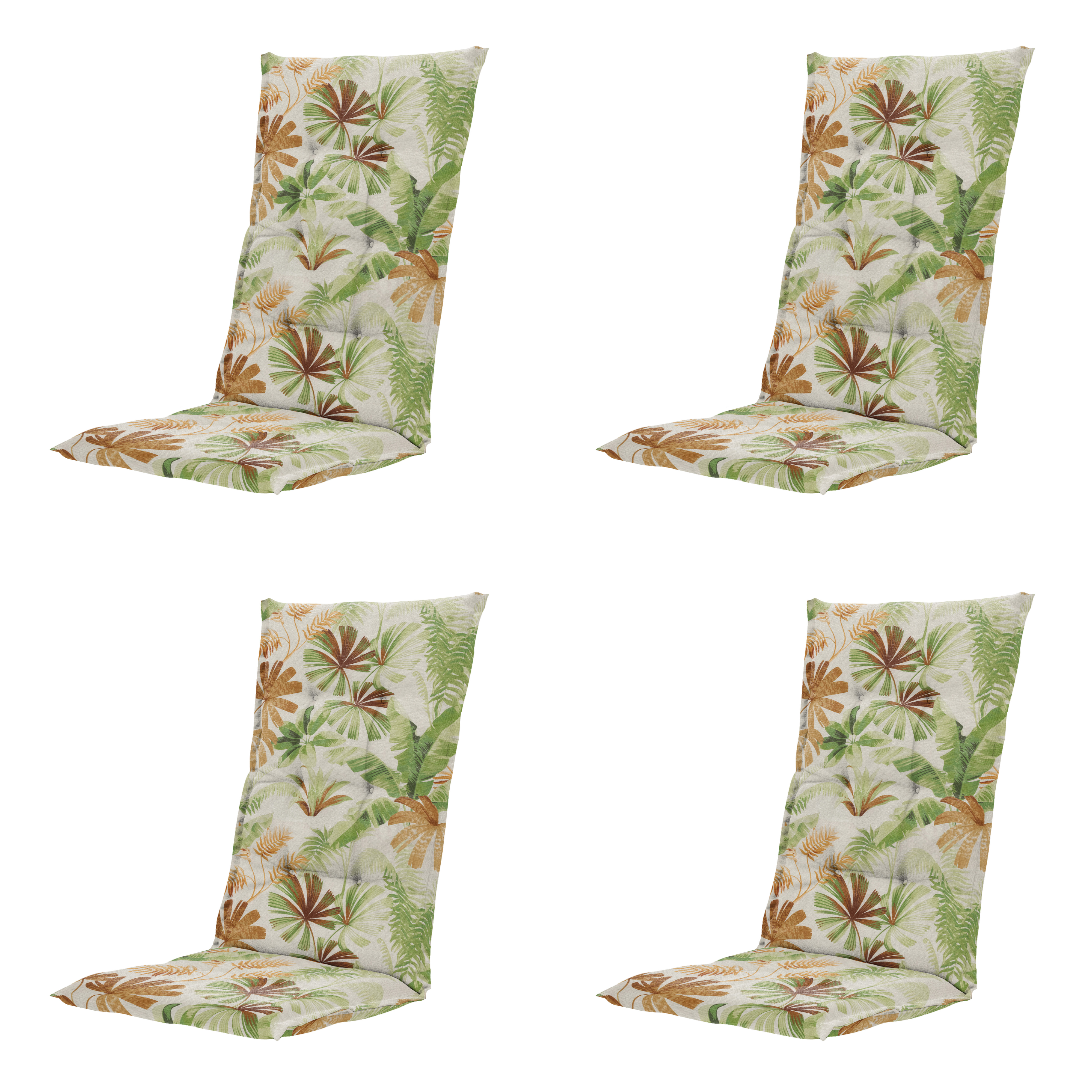 Madison tuinstoelkussen hoge rug Axel - multikleur - 123x50x5cm - set van 4