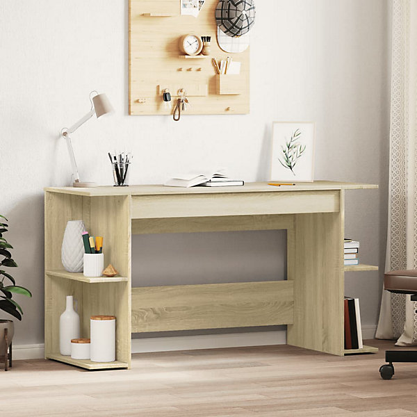 Bureau chêne sonoma 140x50x75 cm bois d'ingénierie vidaXL