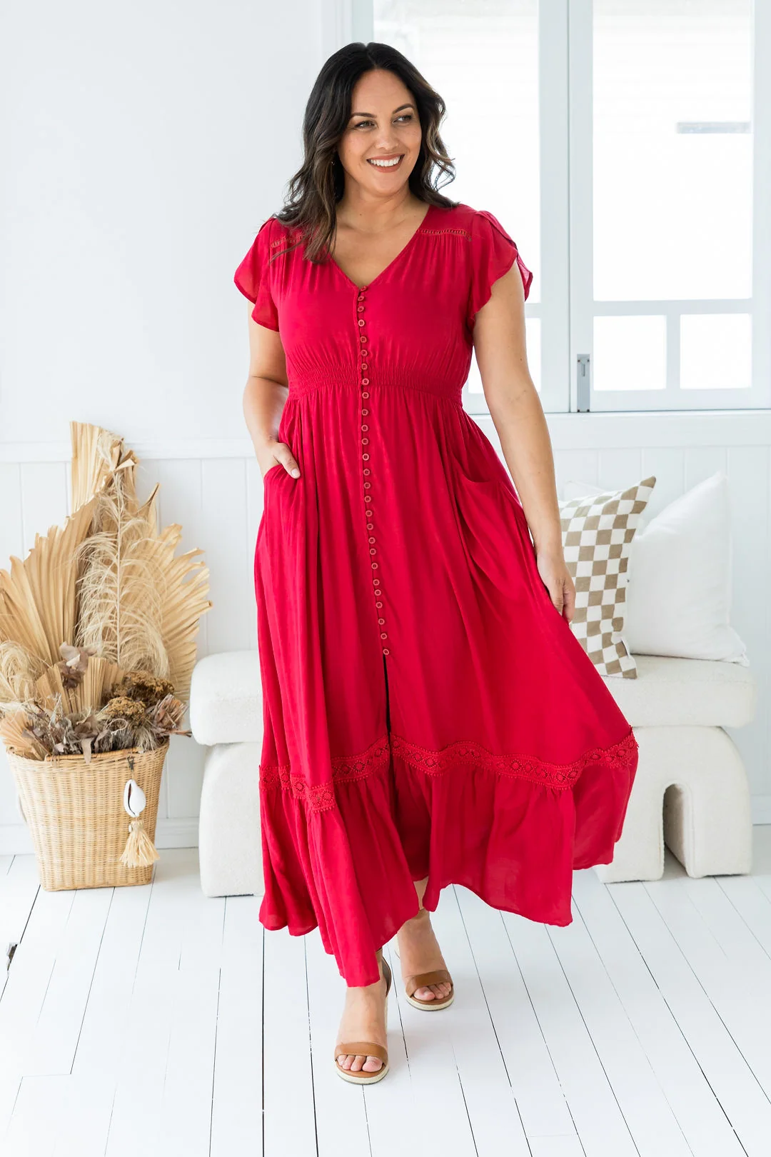 Shayla Maxi Dress in Red