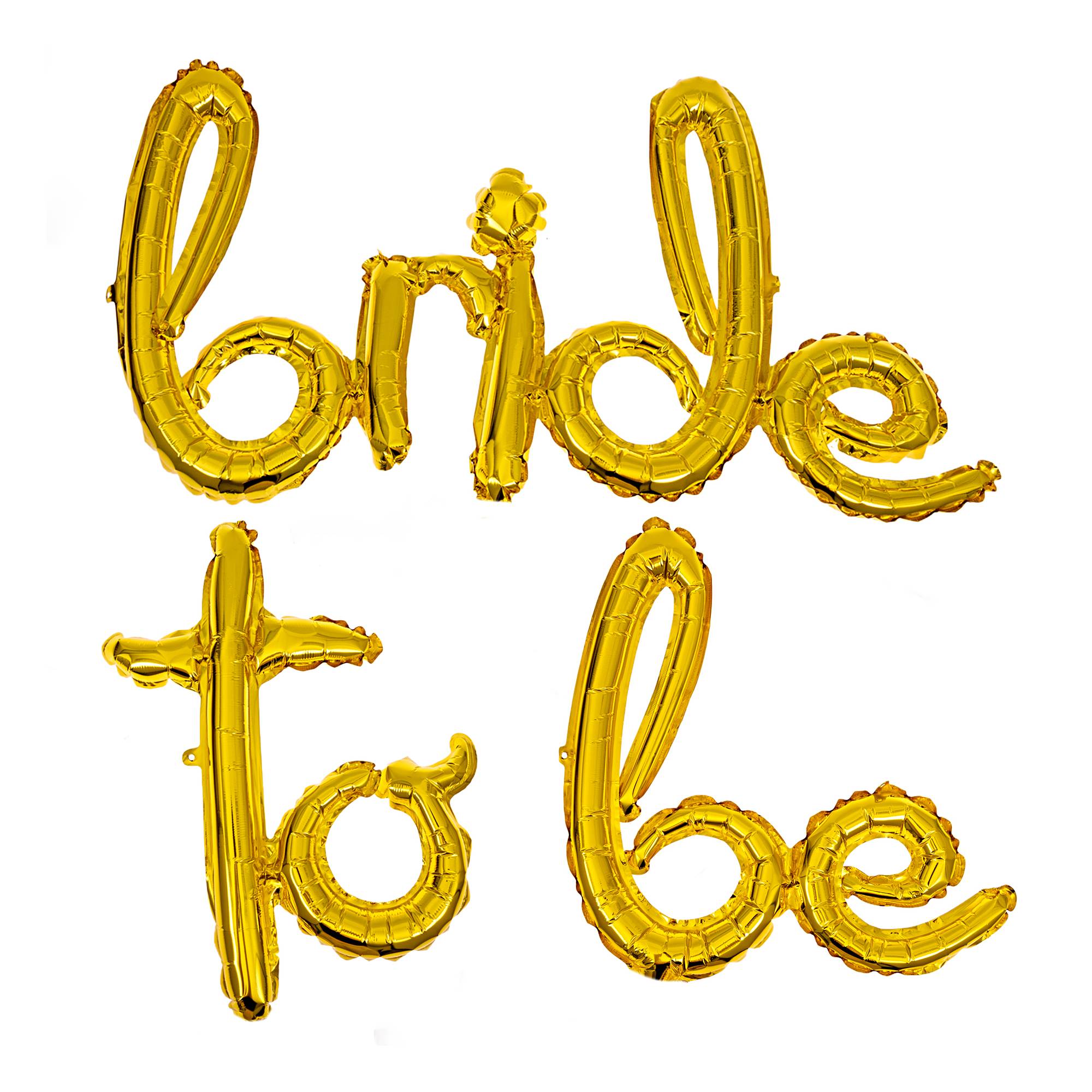 Gold Cursive Bride to Be Foil Balloon Set
