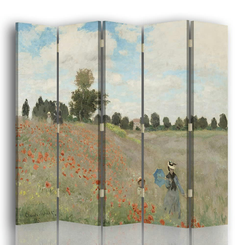 - Paravent Le Champ des Coquelicots - Claude Monet cm 180x170 (5 volets)