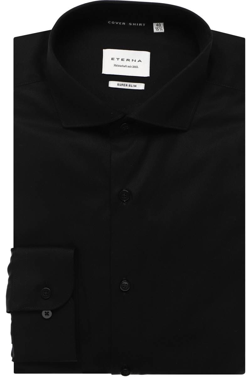 ETERNA Cover Shirt Super Slim Hemd schwarz, Einfarbig