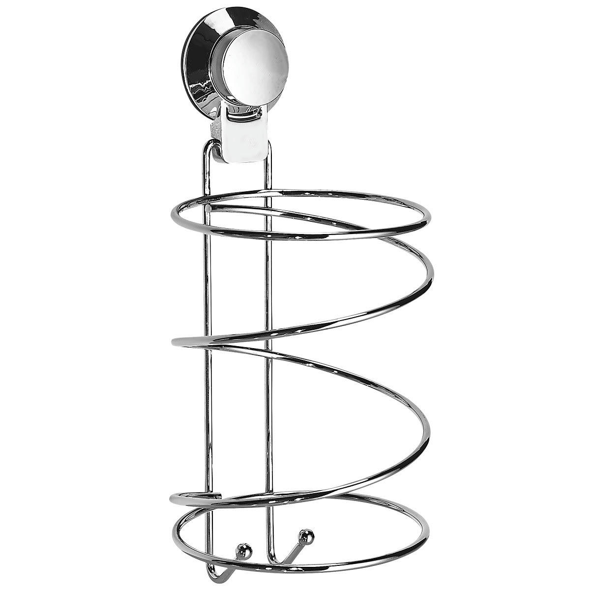 ALICIA - Accroche sèche-cheveux en métal chromé argent ventouse