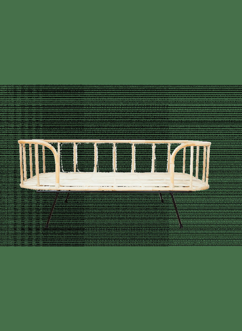 JAVA - Lit banquette en rotin et métal