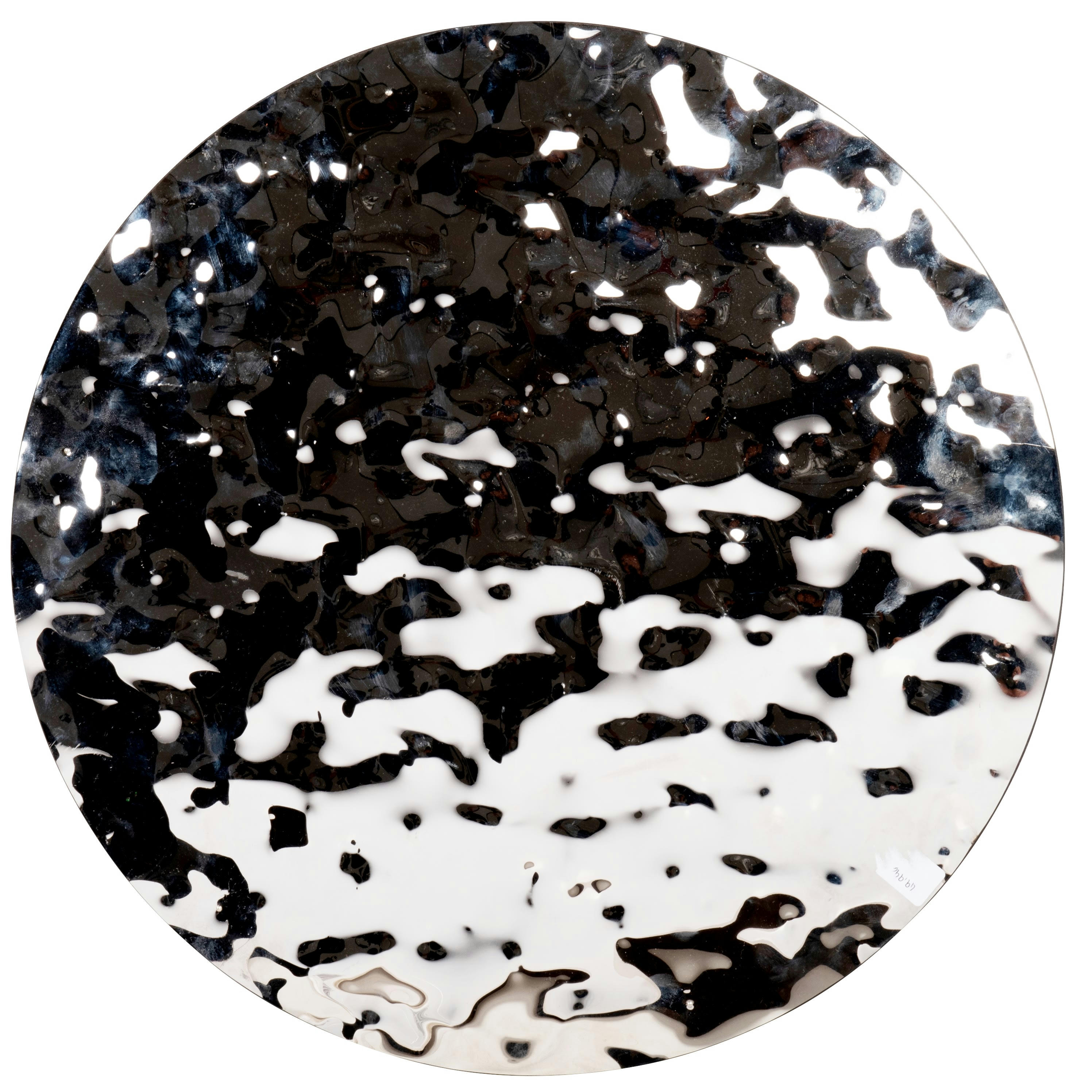 KULU - Déco murale ronde en métal chromé D50