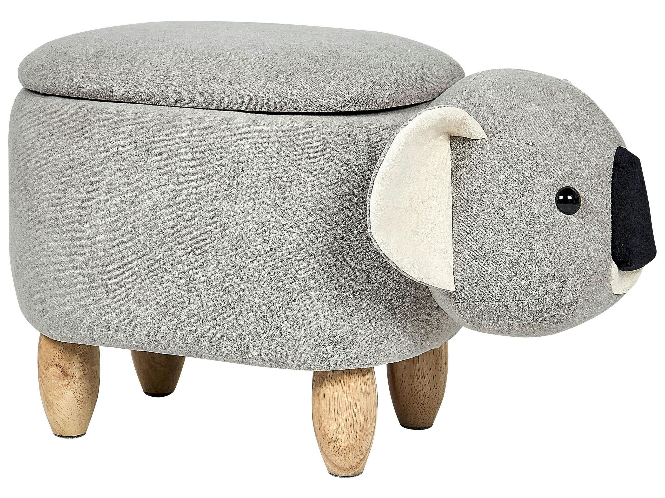 COALA - Tabouret enfant en velours gris