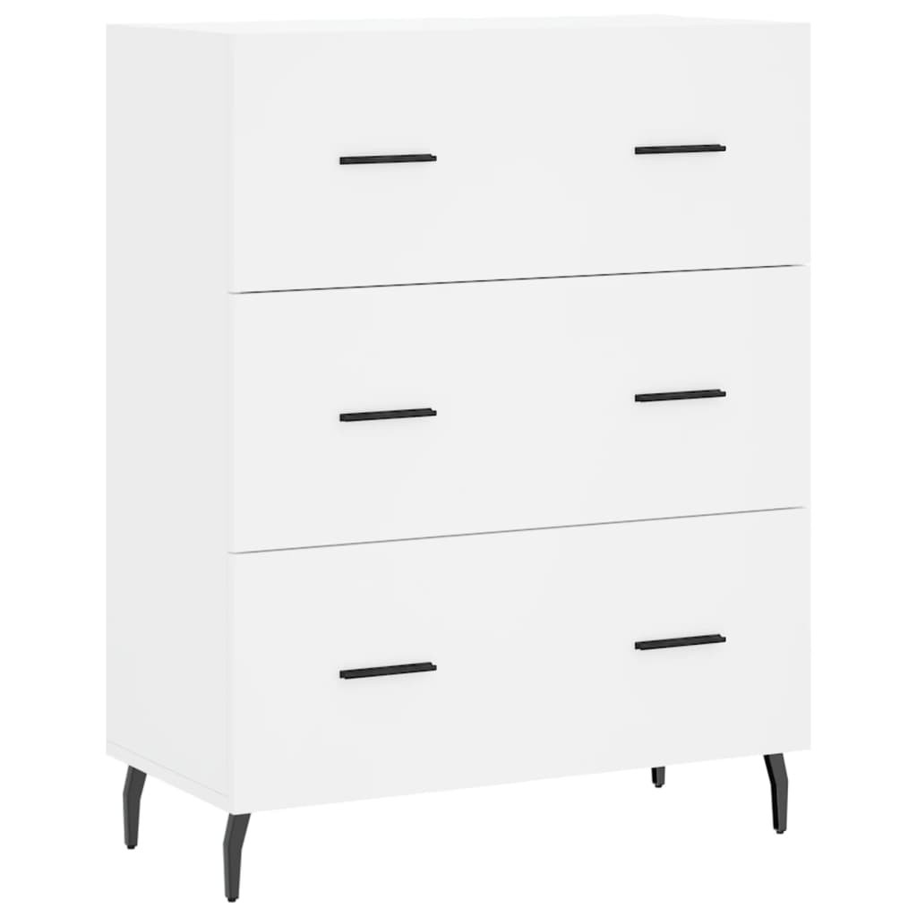 Szafka Biała z Szufladami 69.5x34x90 cm do Salonu Pokoju Sypialni
